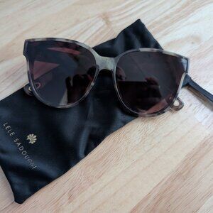 Lele Sadoughi Cat Eye Sunglasses – Tortoise Shell with Gold Accents + Soft Case